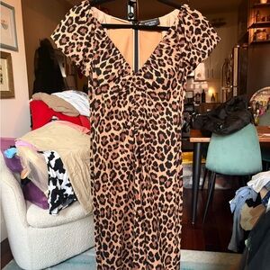 Kate Spade Animal Print Midi Dress